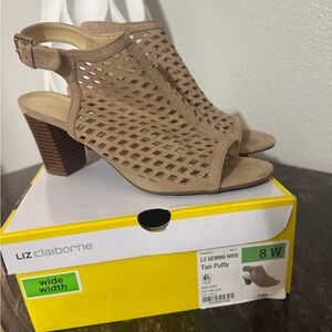 Liz Claiborne Tan Putty Heeled Sandals